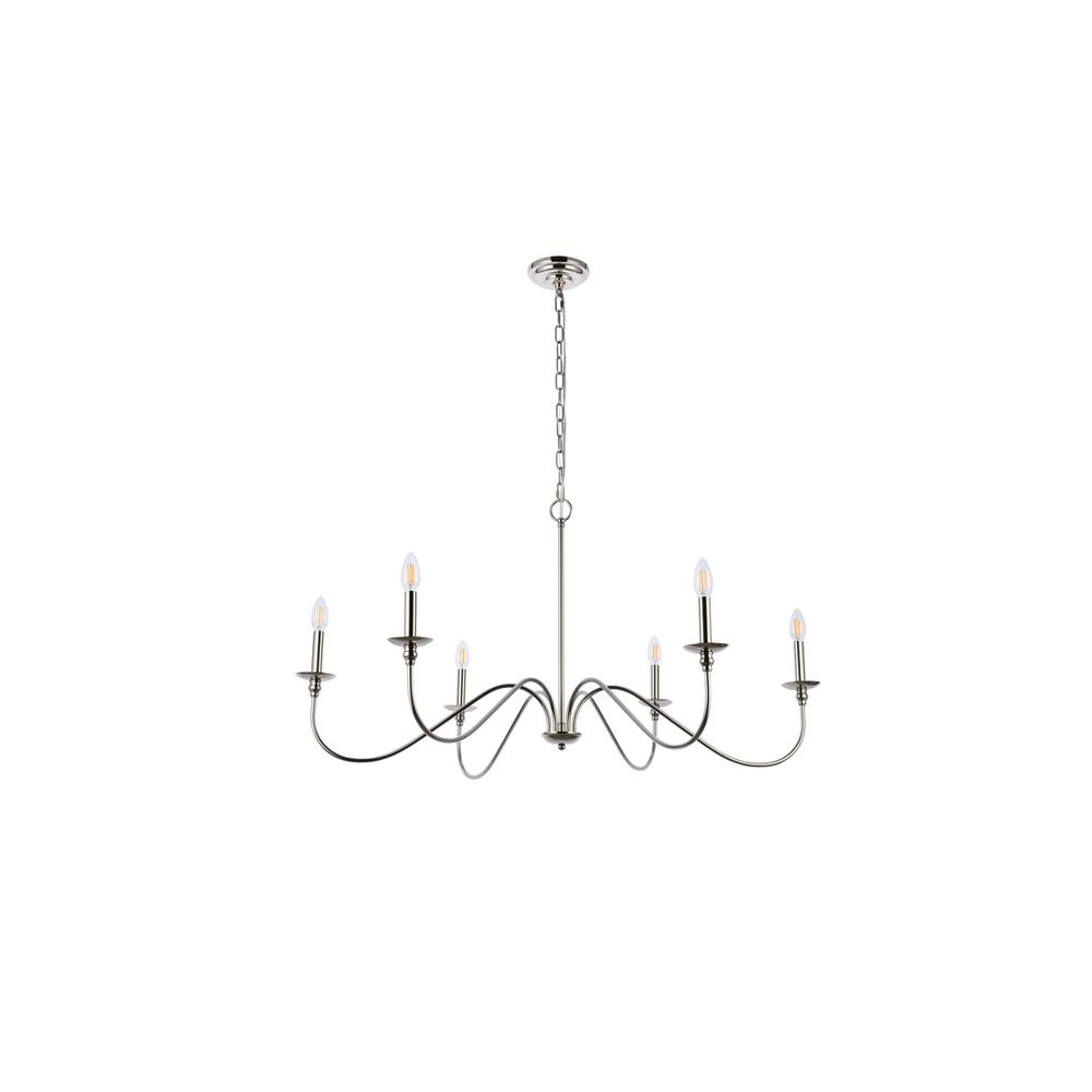 Rohan 42 Inch Chandelier In Polished Nickel. Picture 6