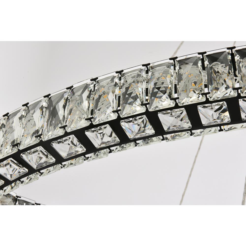 Monroe 48 Inch Led Oval Double Ring Pendant In Black. Picture 4