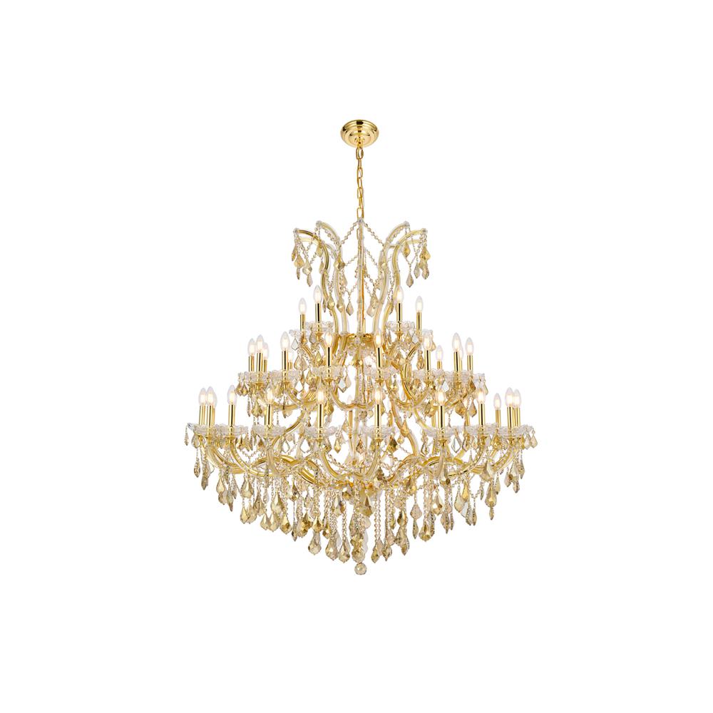 Maria Theresa 41 Light Gold Chandelier Golden Teak (Smoky) Royal Cut Crystal. Picture 1