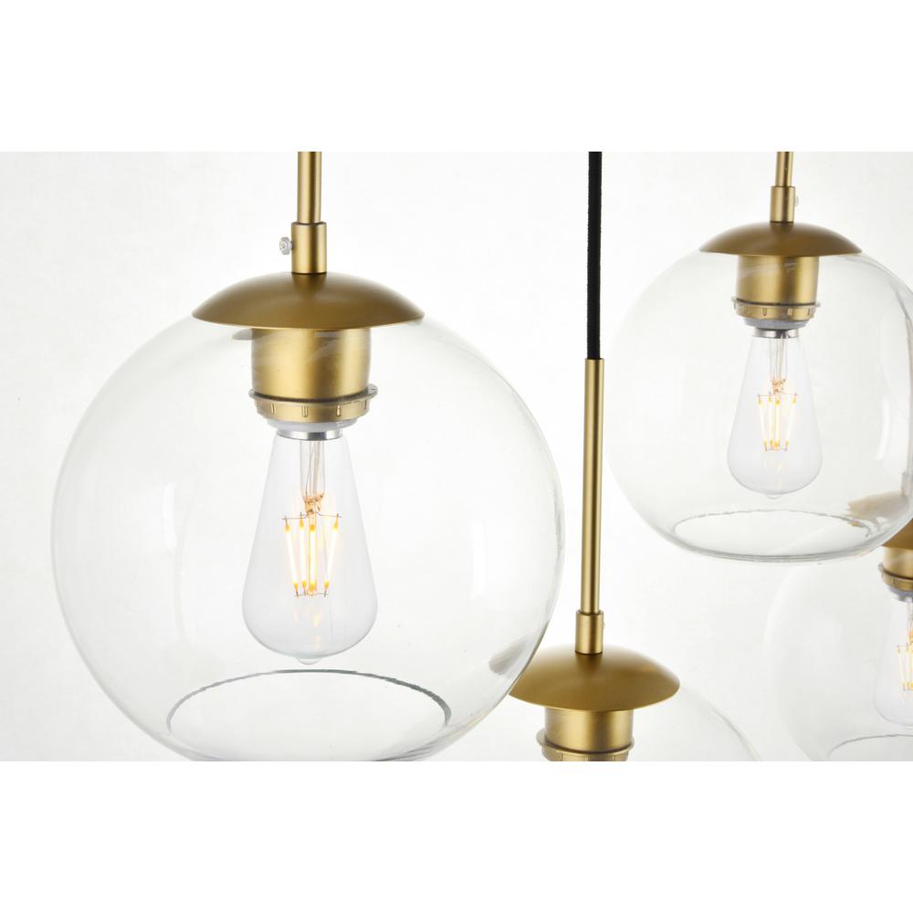 Baxter 7 Lights Brass Pendant With Clear Glass. Picture 5