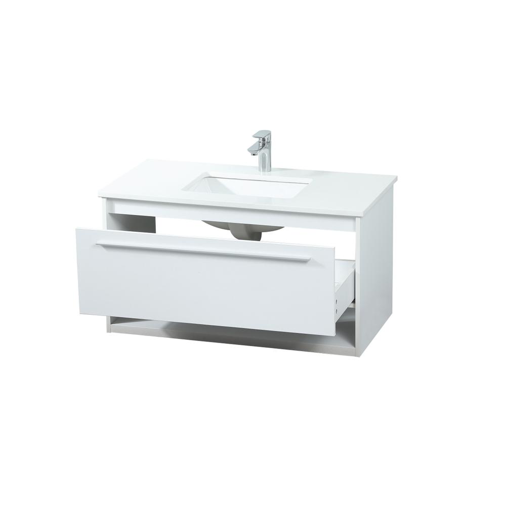 36 Inch Single Bathroom Vanity In White. Picture 9