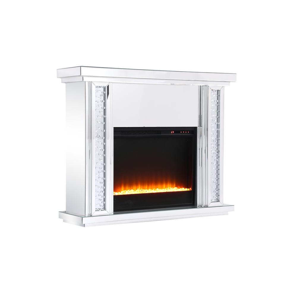 47.5 In. Crystal Mirrored Mantle With Crystal Insert Fireplace. Picture 8