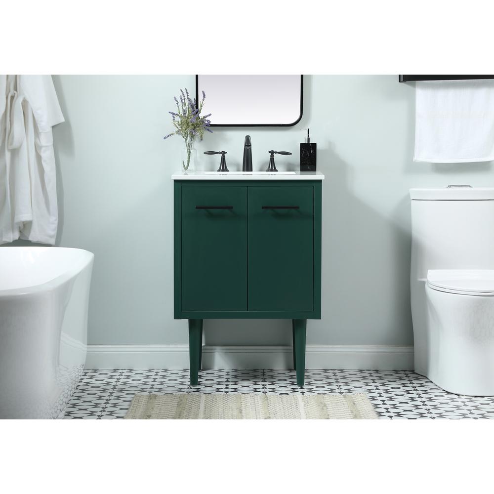 24 Inch Single Bathroom Vanity In Green. Picture 14