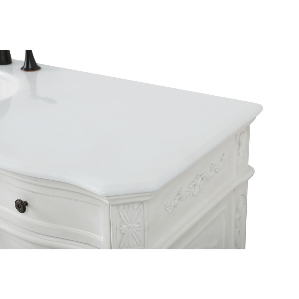 60 Inch Single Bathroom Vanity In Antique White. Picture 11