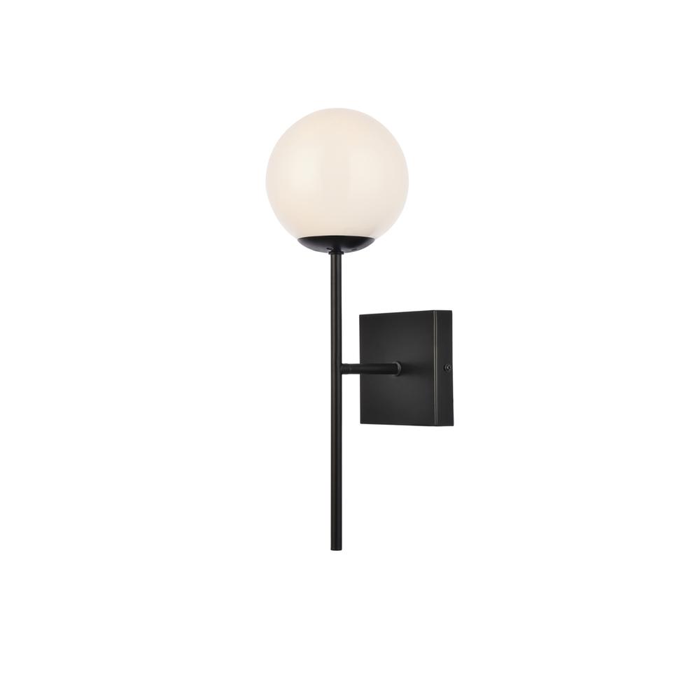 Neri 1 Light Black And White Glass Wall Sconce. Picture 2