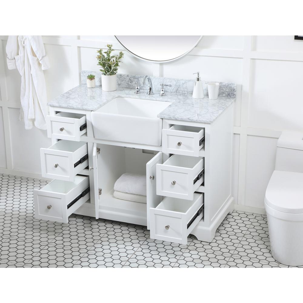 48 Inch Single Bathroom Vanity In White. Picture 3