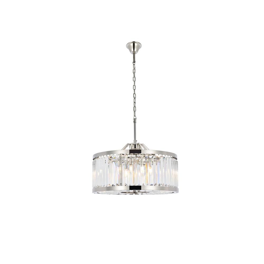 Chelsea 8 Light Polished Nickel Chandelier Clear Royal Cut Crystal. Picture 1