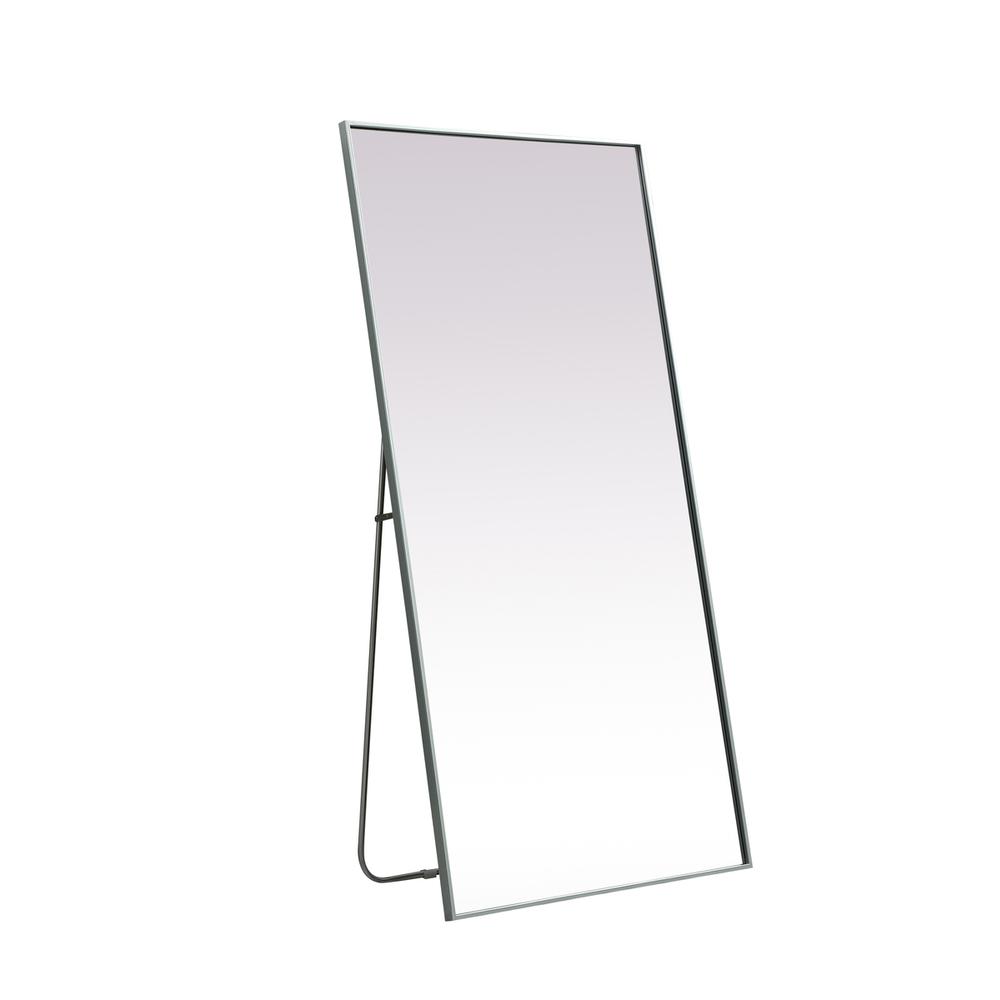 Metal Frame Rectangle Full Length Mirror 30X60 Inch In Silver. Picture 5