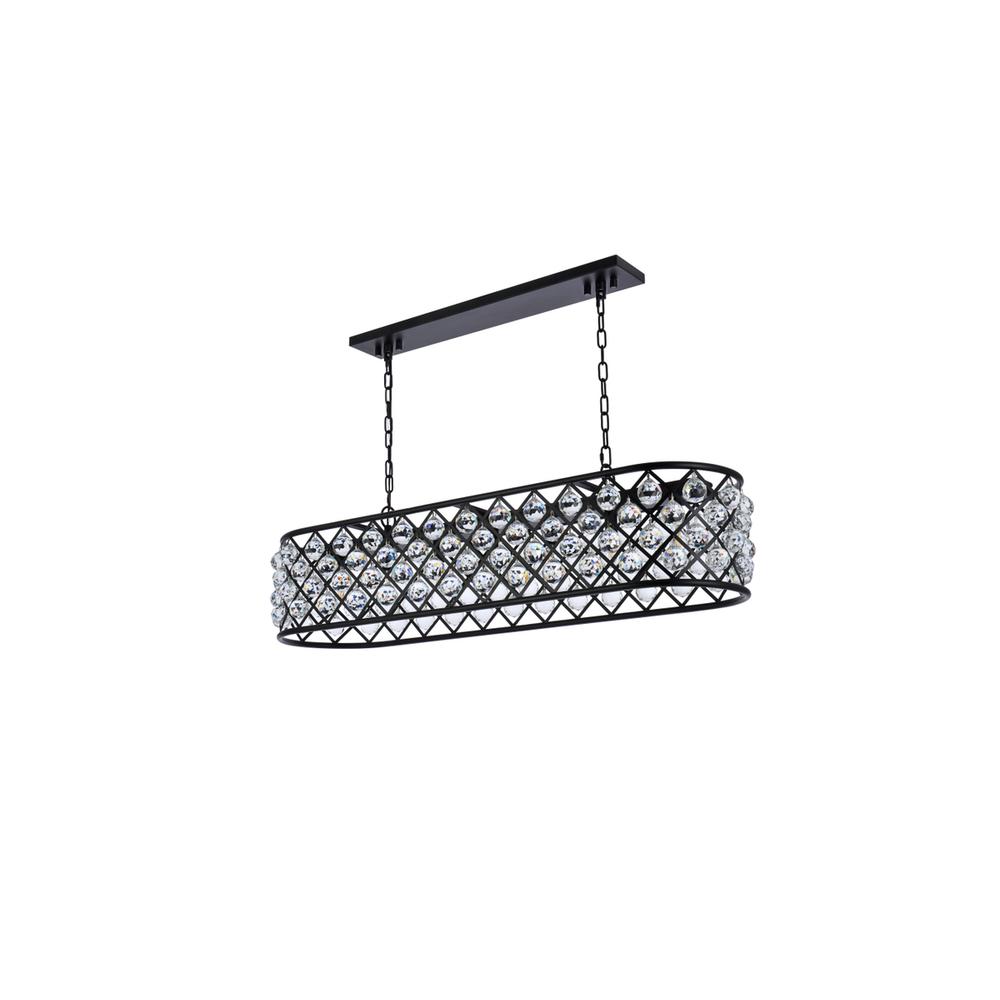 Madison 7 Light Matte Black Chandelier Clear Royal Cut Crystal. Picture 6