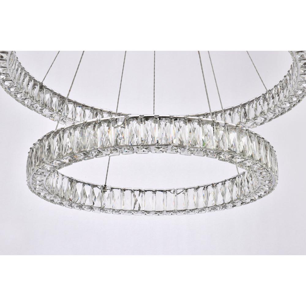 Monroe 36 Inch Led Double Ring Chandelier In Chrome. Picture 3
