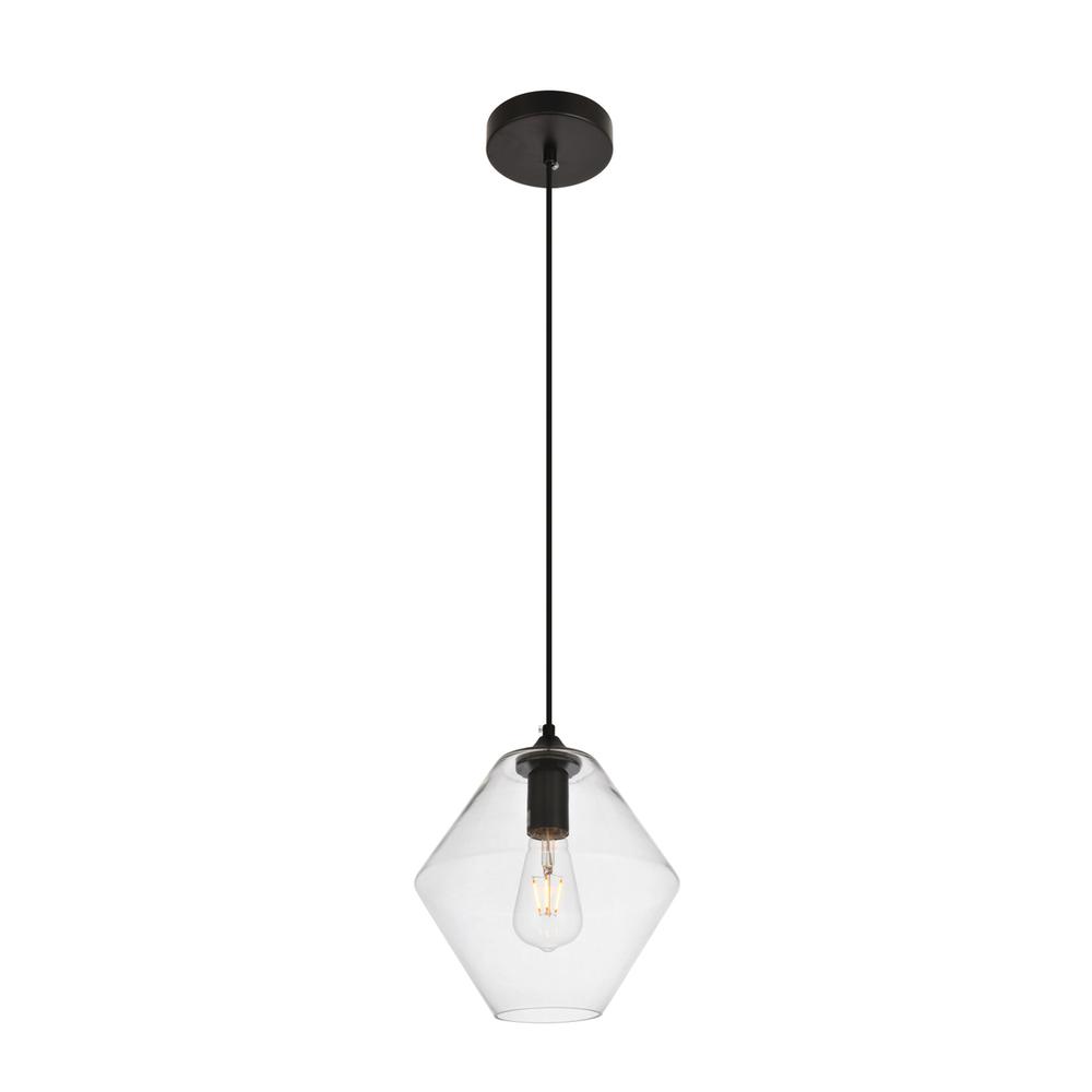 Placido Collection Pendant D9.4 H10.8 Lt:1 Black And Clear Finish. Picture 2