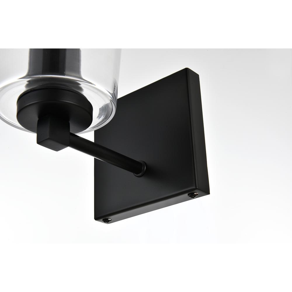 Kacey 1 Light Black And Clear Bath Sconce. Picture 4