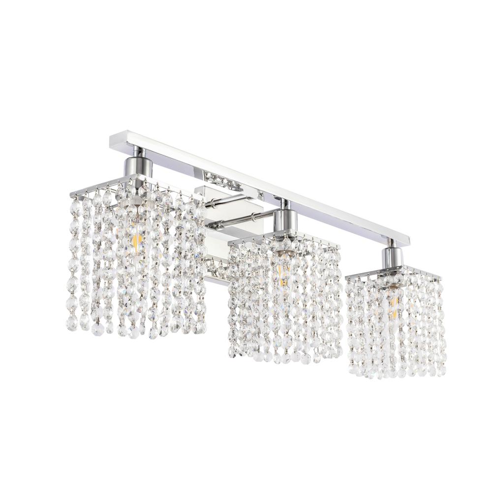 Phineas 3 Light Chrome And Clear Crystals Wall Sconce. Picture 6