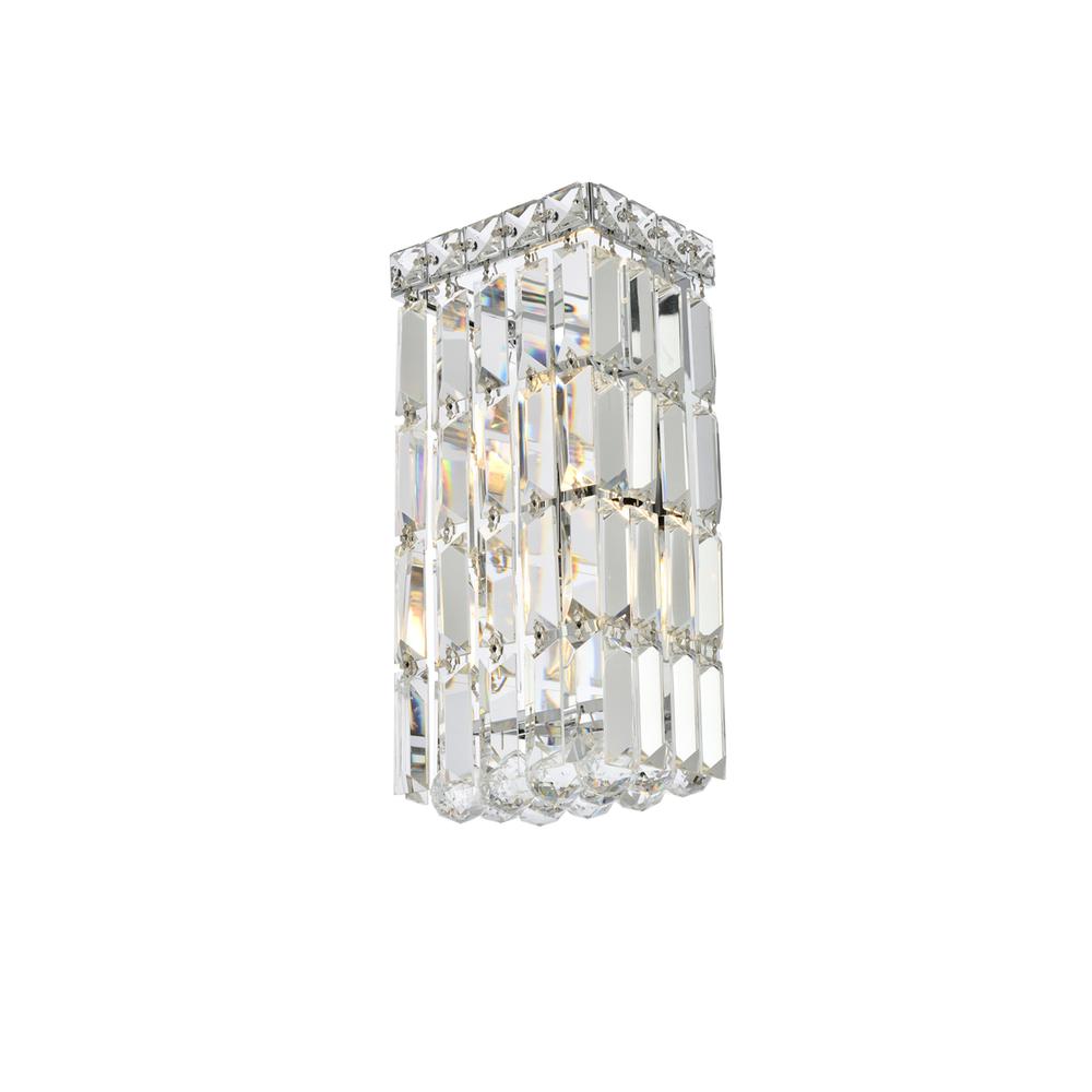 Maxime 2 Light Chrome Wall Sconce Clear Royal Cut Crystal. Picture 2