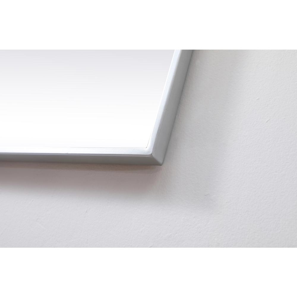 Metal Frame Square Mirror 48 Inch In Silver. Picture 6