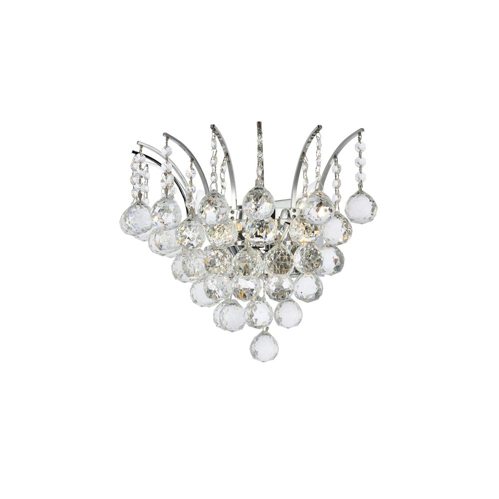Victoria 3 Light Chrome Wall Sconce Clear Royal Cut Crystal. Picture 2