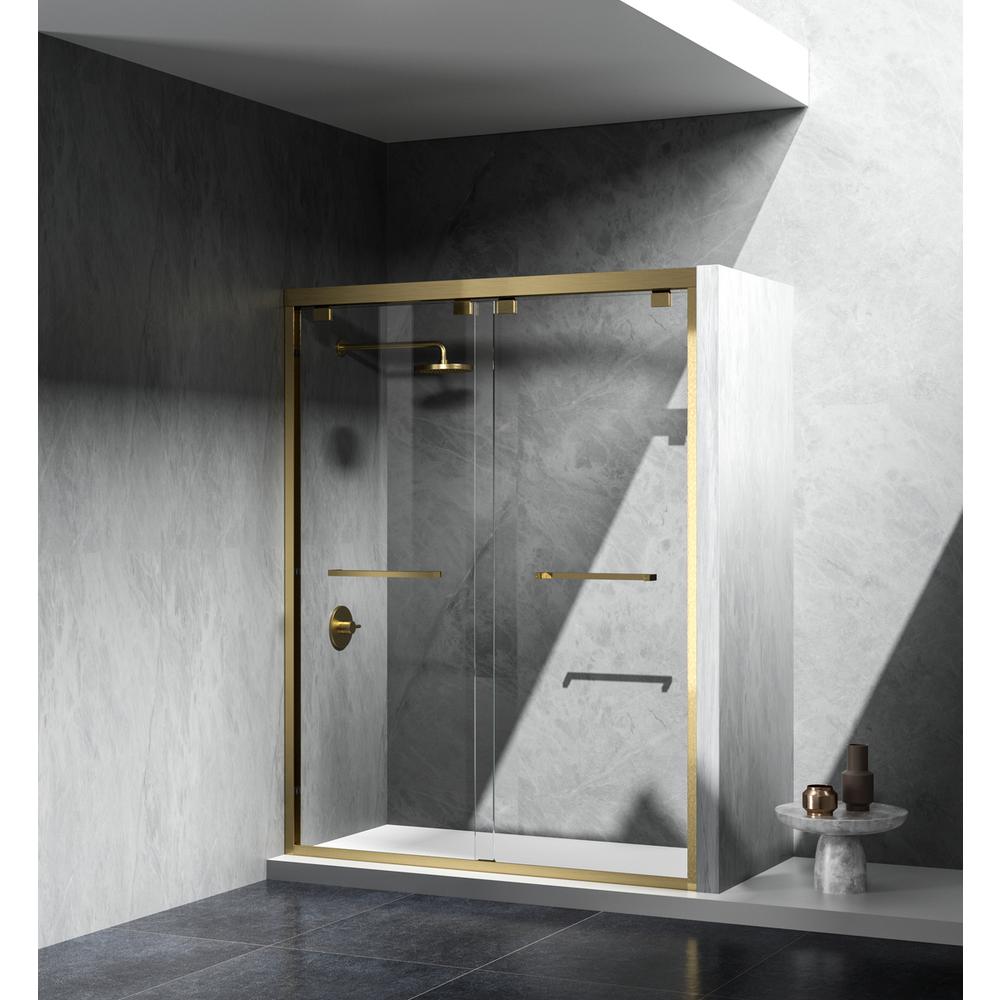 Semi-Frameless Shower Door 60 X 76 Brushed Gold. Picture 3