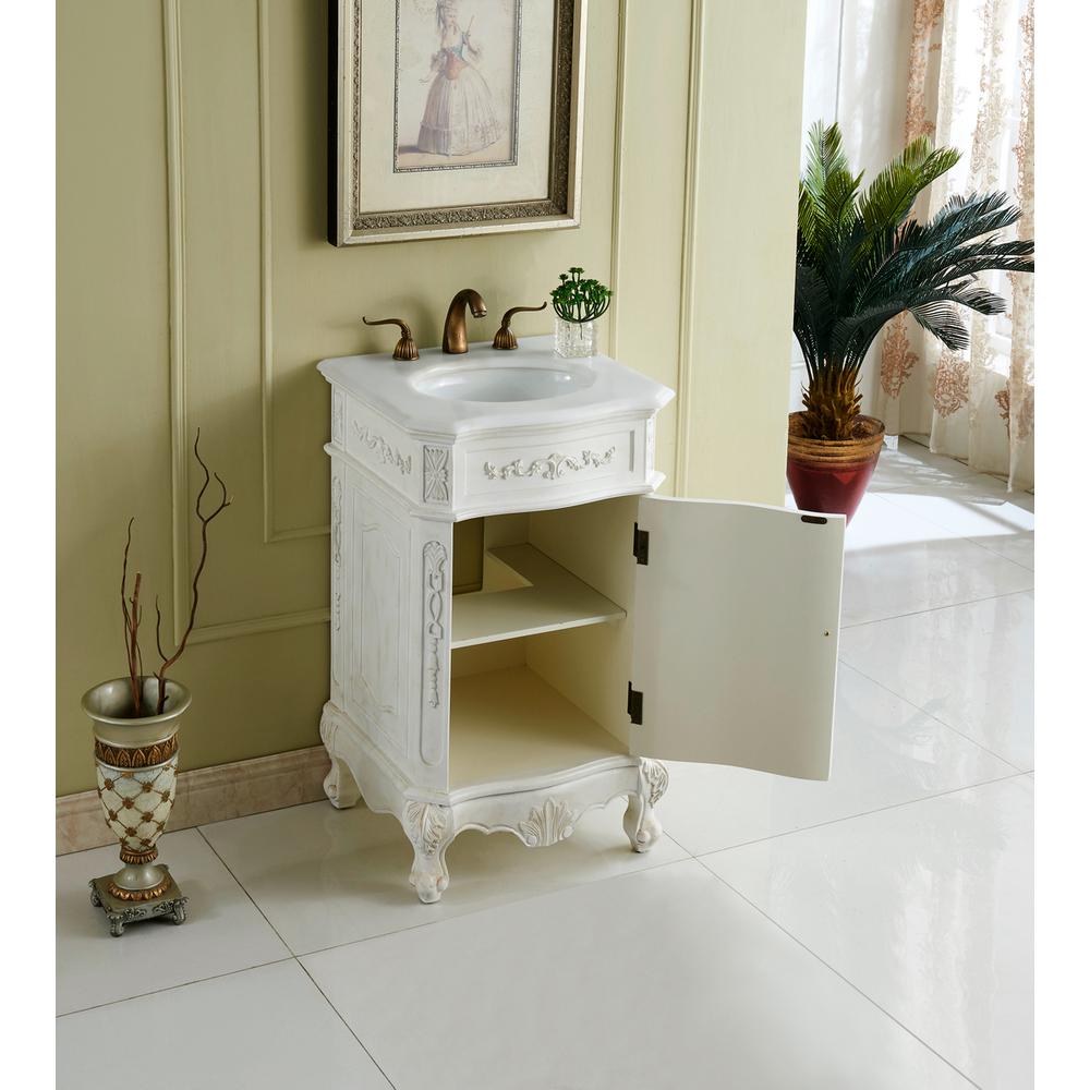 21 Inch Single Bathroom Vanity In Antique White. Picture 11
