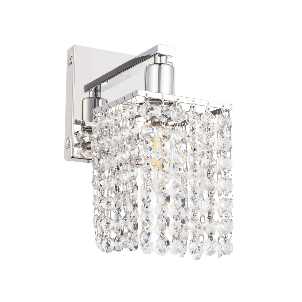 Phineas 1 Light Chrome And Clear Crystals Wall Sconce. Picture 4
