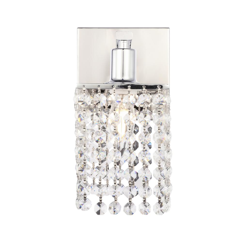 Phineas 1 Light Chrome And Clear Crystals Wall Sconce. Picture 2