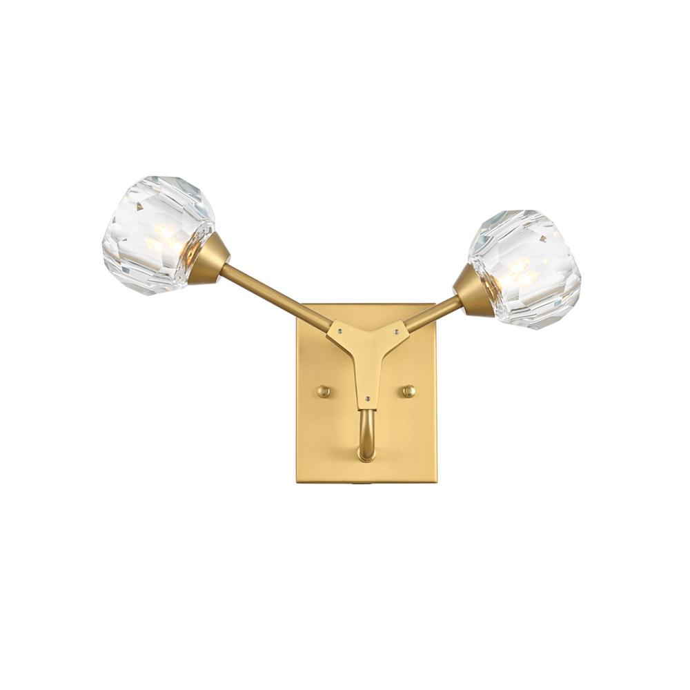 Zayne 2 Light Wall Sconce In Gold. Picture 1