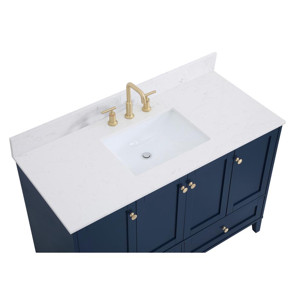 48 Inch Single Bathroom Vanity In Blue With Backsplash. Picture 10
