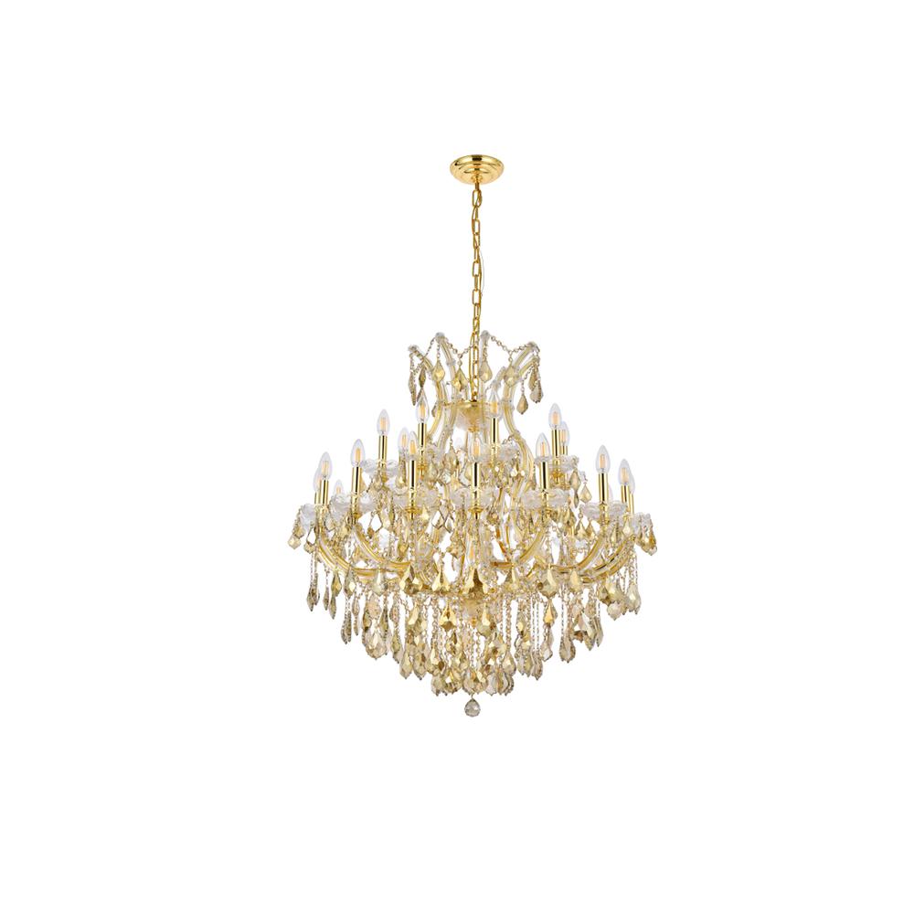 Maria Theresa 24 Light Gold Chandelier Golden Teak (Smoky) Royal Cut Crystal. Picture 6