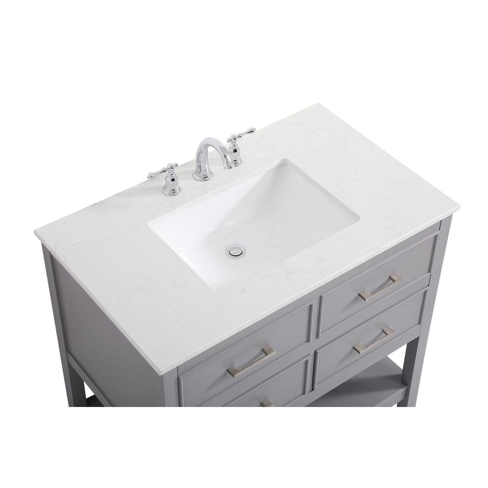 36 Inch Single Bathroom Vanity In Gray. Picture 10