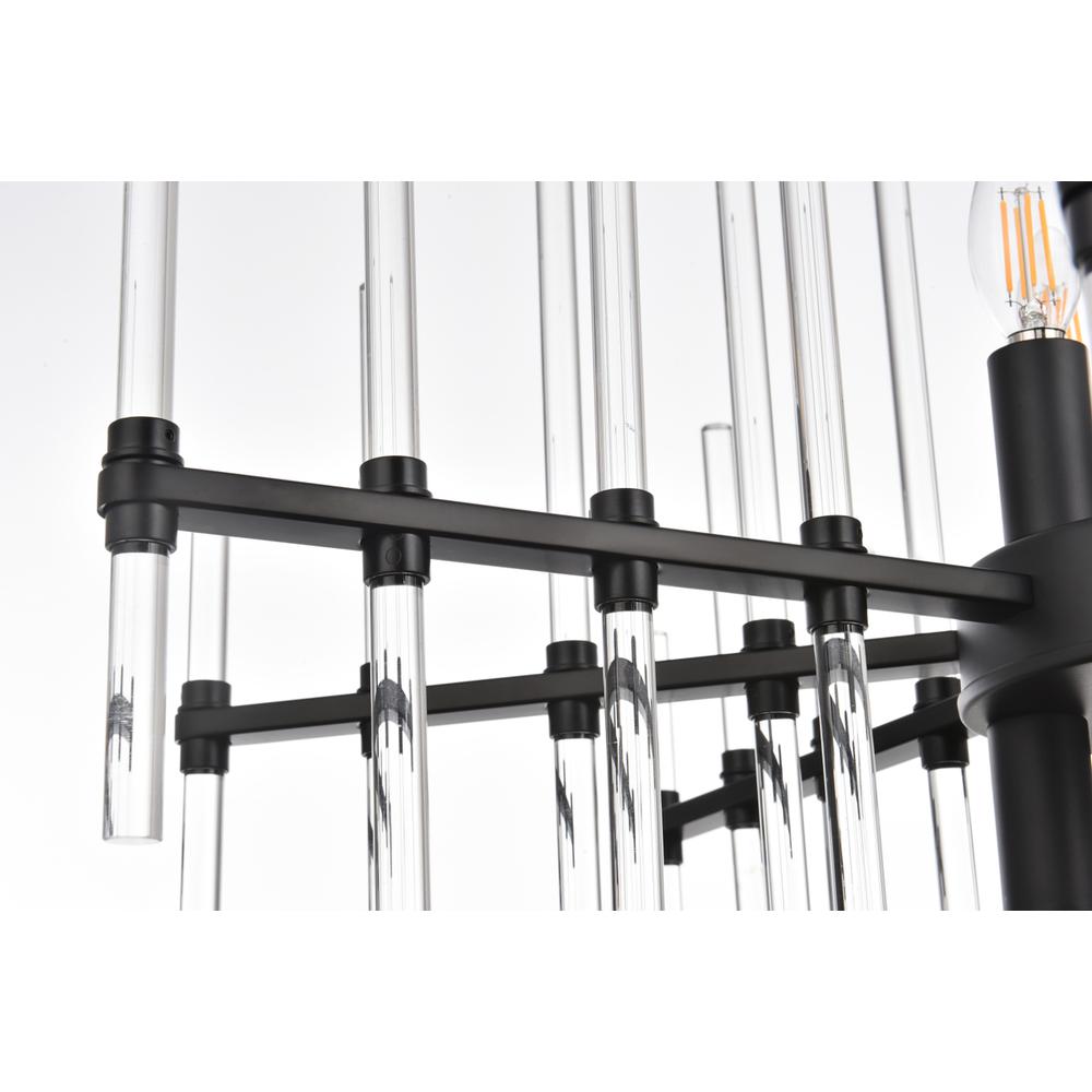 Sienna 27 Inch Crystal Rod Pendant In Black. Picture 5