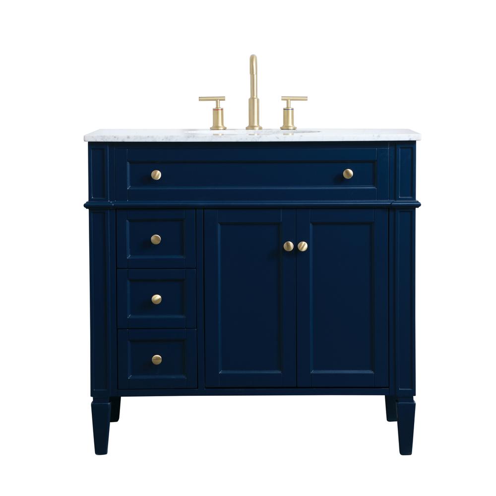 36 Inch Single Bathroom Vanity In Blue. Picture 1