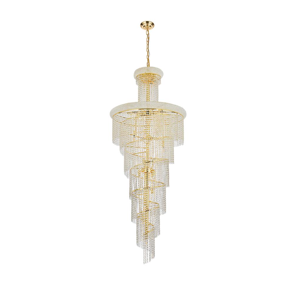 Spiral 28 Light Gold Chandelier Clear Royal Cut Crystal. Picture 6
