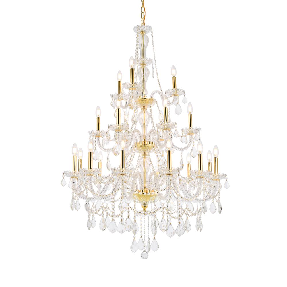 Giselle 21 Light Gold Chandelier Clear Royal Cut Crystal. Picture 2