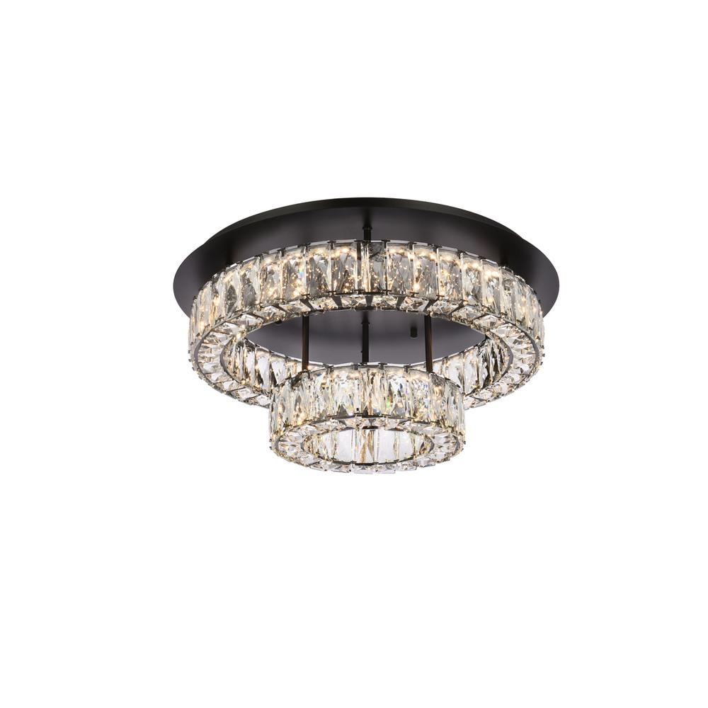 Monroe 22 Inch Led Double Flush Mount In Black. Picture 2