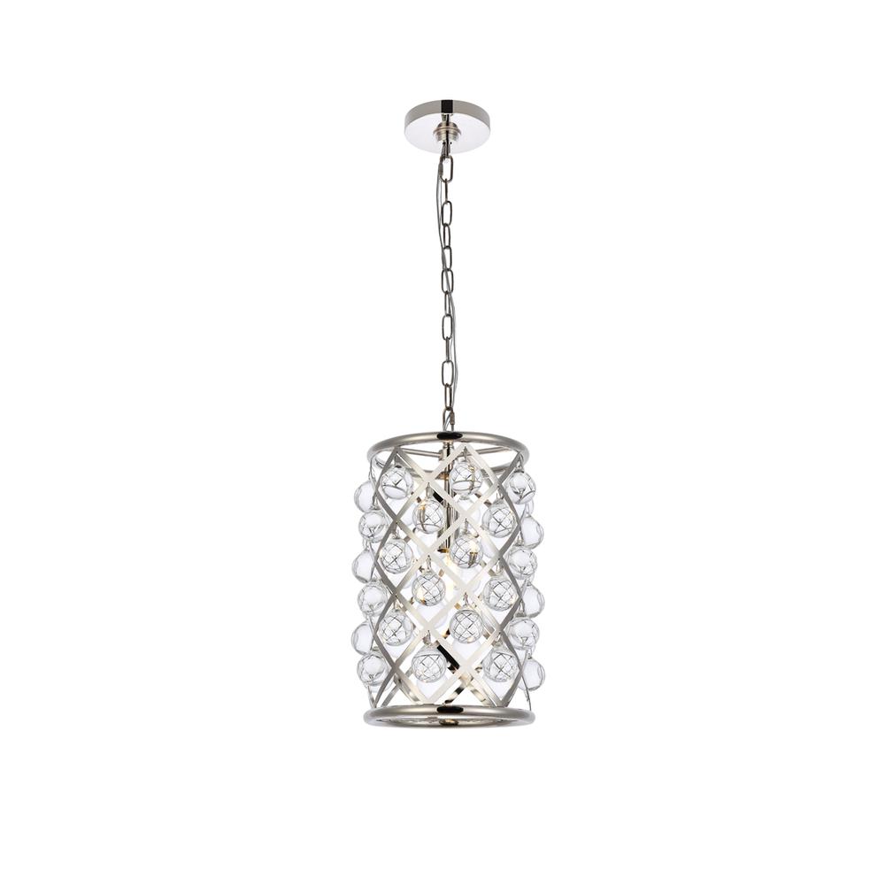 Madison 1 Light Polished Nickel Pendant Clear Royal Cut Crystal. Picture 1