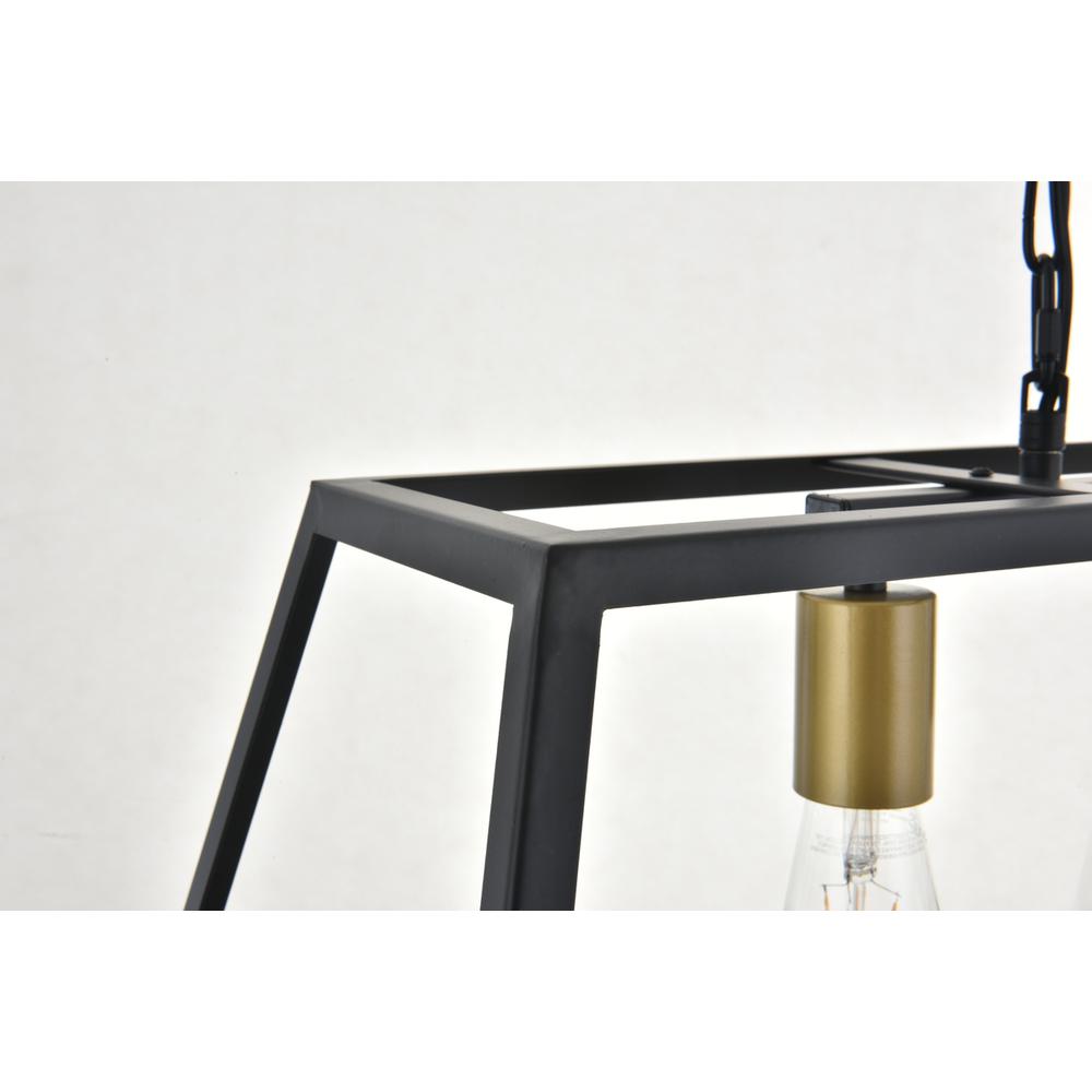 Resolute 4 Light Brass And Black Pendant. Picture 9