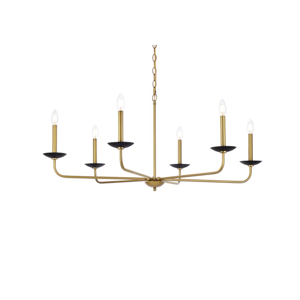 Cohen 42 Inch Pendant In Black And Brass. Picture 2