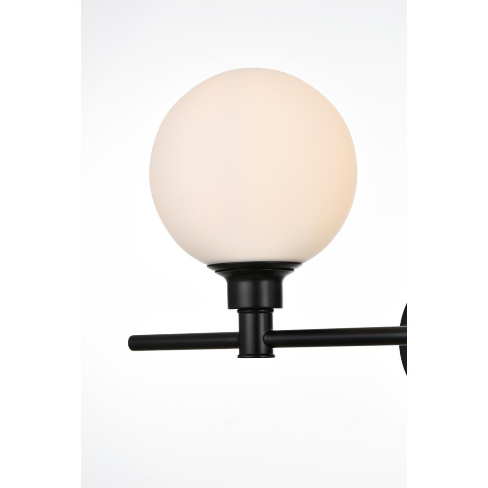 Cordelia 2 Light Black And Frosted White Bath Sconce. Picture 3