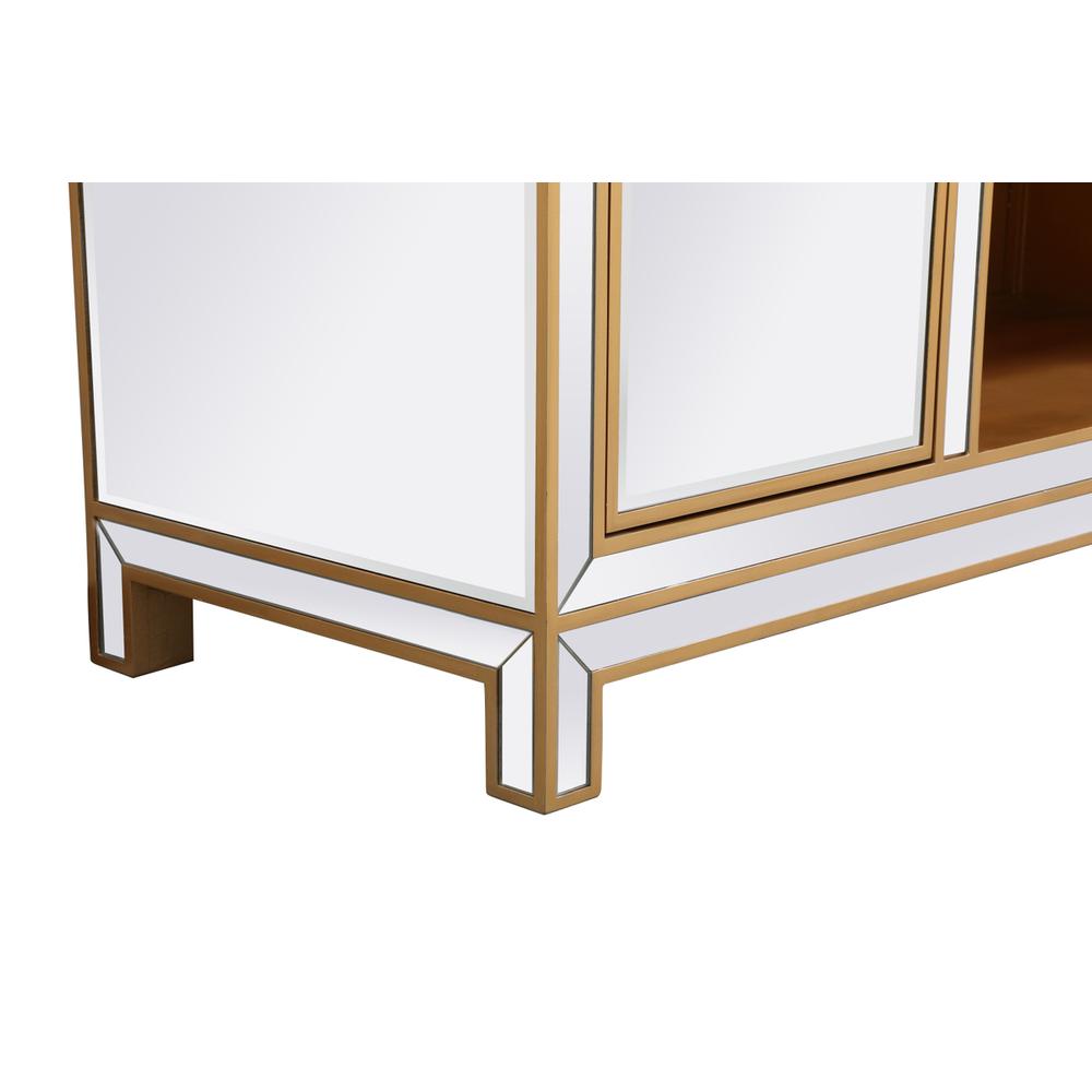 Reflexion 60 In. Mirrored Tv Stand In Gold. Picture 8