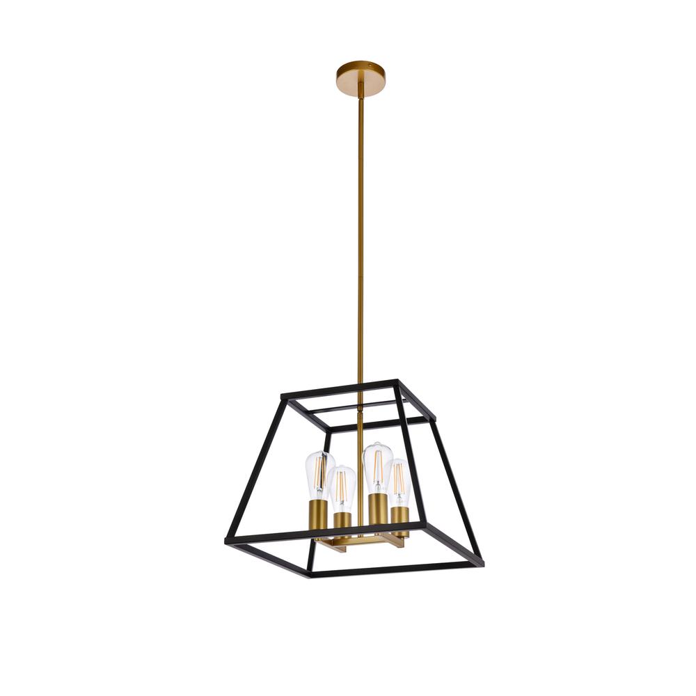 Declan 16 Inch Pendant In Black And Brass. Picture 6