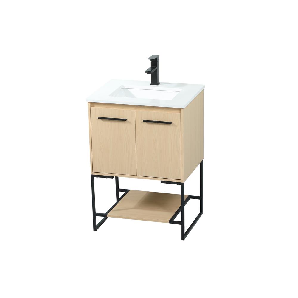 24 Inch Single Bathroom Vanity In Maple. Picture 8