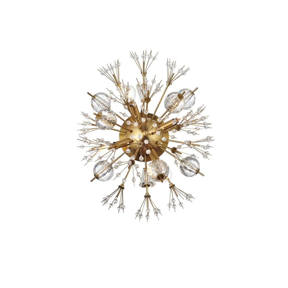 Vera 19 Inch Crystal Starburst Wall Sconce In Gold. Picture 1