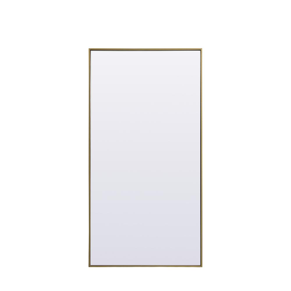 Metal Frame Rectangle Full Length Mirror 30X60 Inch In Brass. Picture 1