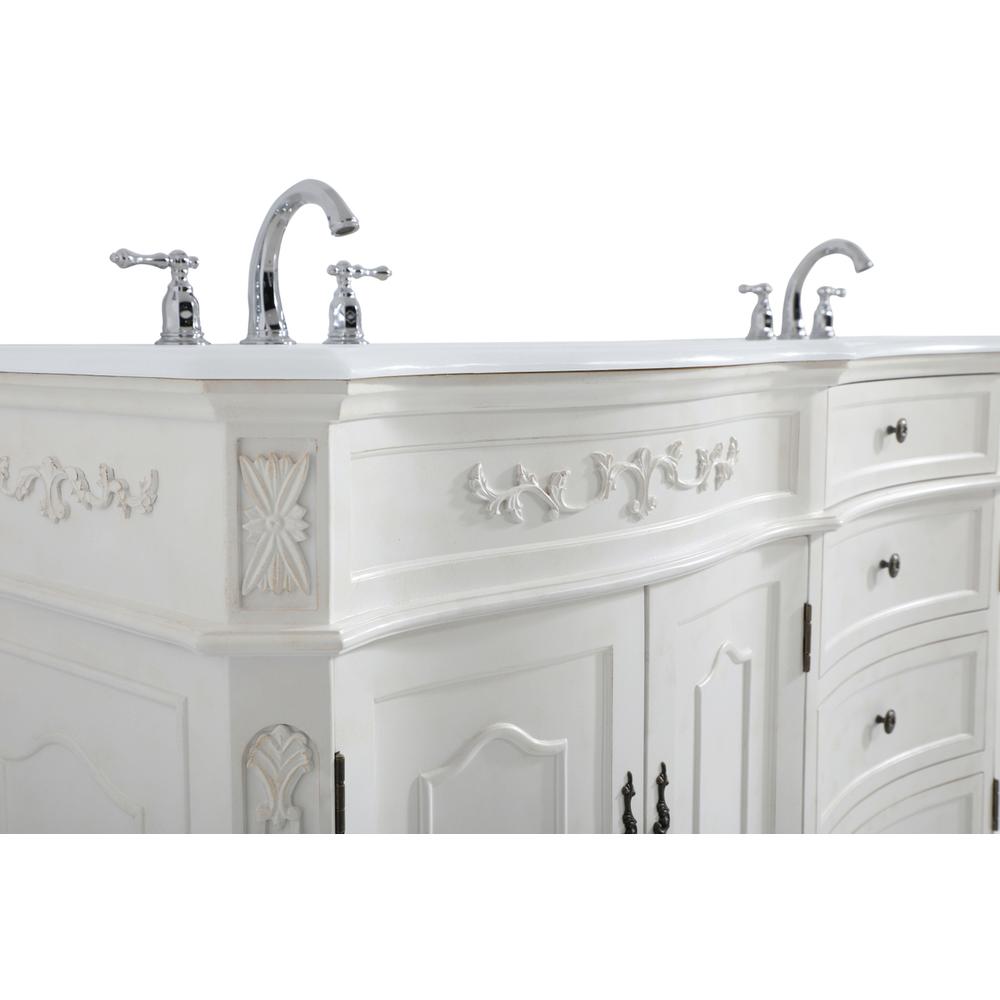 72 Inch Double Bathroom Vanity In Antique White. Picture 12