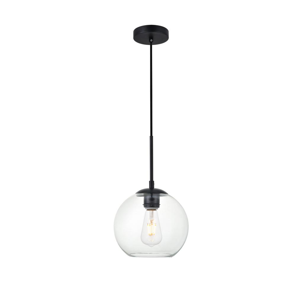 Baxter 1 Light Black Pendant With Clear Glass. Picture 1