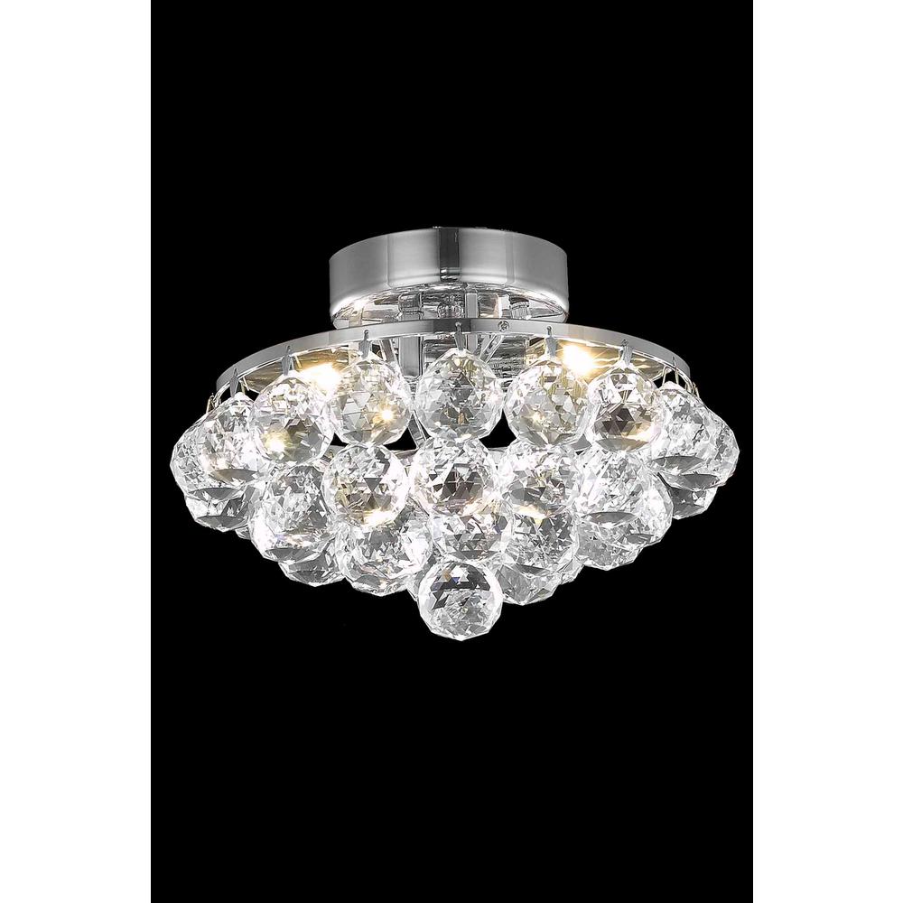 Corona 3 Light Chrome Flush Mount Clear Royal Cut Crystal. Picture 1
