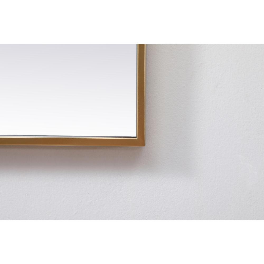 Metal Frame Square Mirror 48 Inch In Brass. Picture 5
