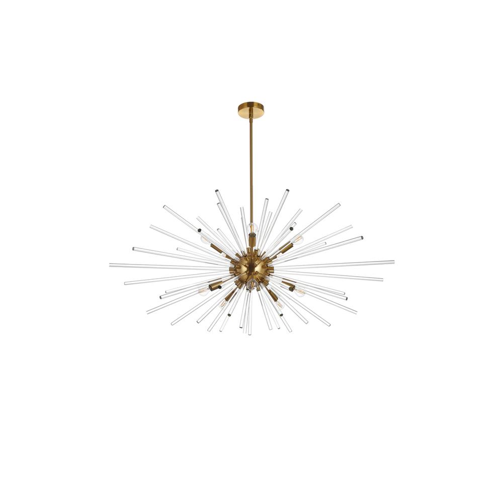 Sienna 42 Inch Crystal Rod Pendant In Gold. Picture 6