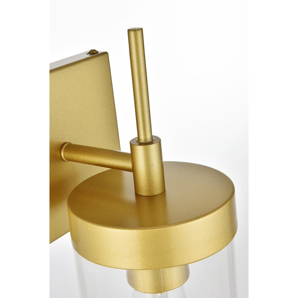 Benny 1 Light Brass And Clear Bath Sconce. Picture 5