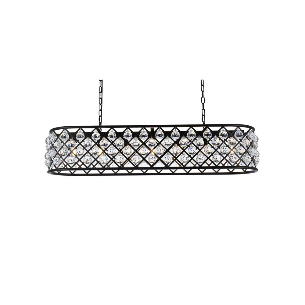 Madison 7 Light Matte Black Chandelier Clear Royal Cut Crystal. Picture 2