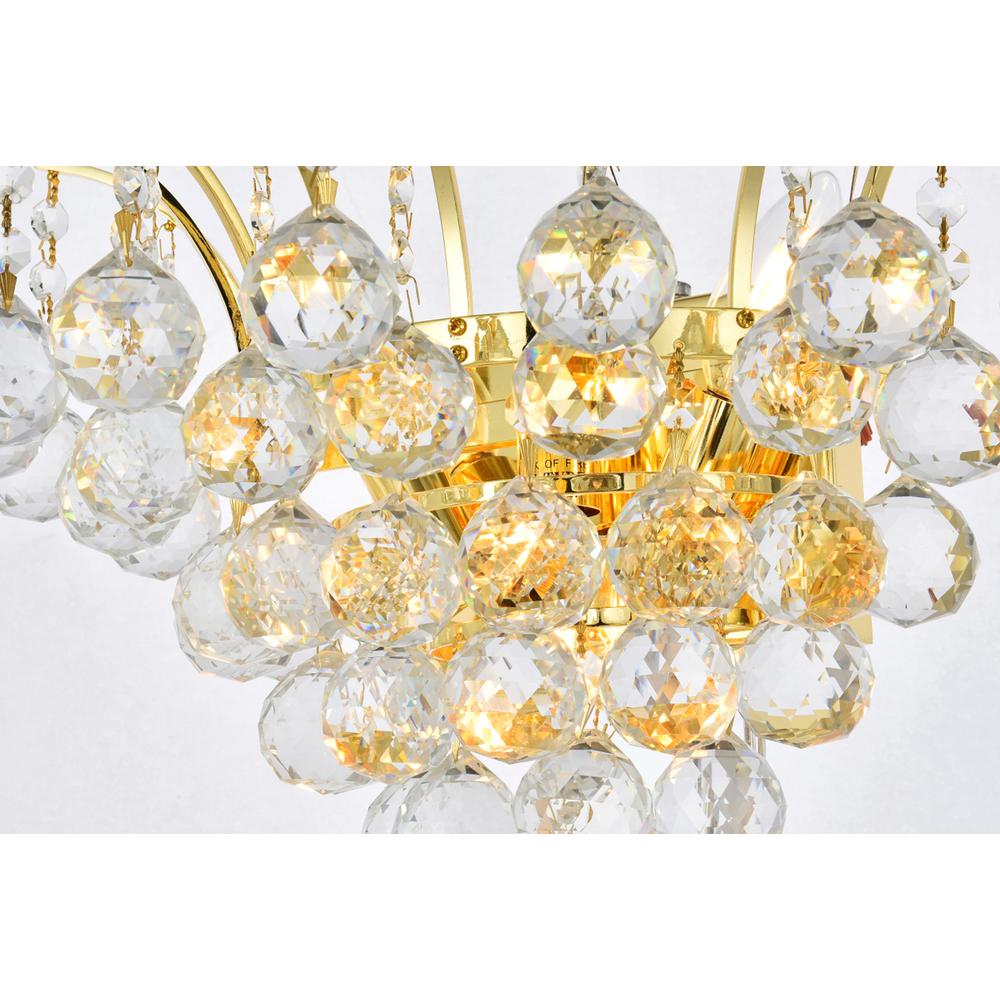 Victoria 3 Light Gold Wall Sconce Clear Royal Cut Crystal. Picture 3